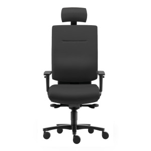 Krzesło biurowe z dyskiem międzykręgowym SITWELL STEIFENSAND MyChair, bardzo szerokie, z kółkami do dywanów, z zagłówkiem, poliester, udźwig 180 kg