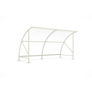 Zadaszenie SWING z okrągłym łukiem, szerokość 4080 mm, RAL 9002 szaro-biały