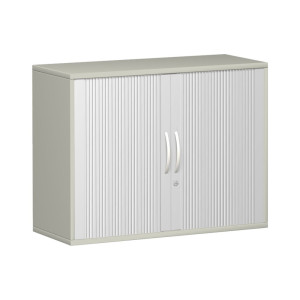 Szafa z roletą poprzeczną Profi, 2 poziomy, szerokość 1000 mm, jasnoszary