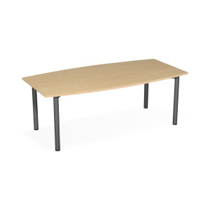 Stół konferencyjny o kształcie beczki, szer. x gł. 2000 x 800/ 1200 mm, buk/antracyt