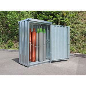 Kontener do przechowywania butli gazowych z ramą podłogową, wys. × szer. × gł. 2250 × 1420 × 1080 mm