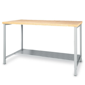 Stół ławy warsztatowej Bedrunka+Hirth z półką, udźwig 200 kg, wys. x szer. x gł. 859 x 1500 x 750 mm