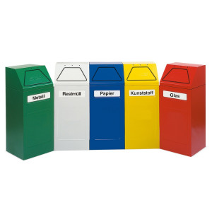 Pojemnik na surowce wtórne stumpf®, 65 l, samozamykający, samogaszący, czerwony