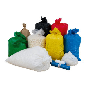 Worki na śmieci 30 litrów, LDPE, 20 µm, 50 szt./rolka, 1000 szt. w opakowaniu, białe
