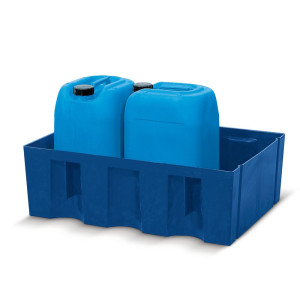asecos® wanna ociekowa z PE do pojemników o pojemności 60 litrów, wys. x szer. x gł. 235 x 725 x 525 mm, bez rusztu kratowego