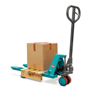 Ręczny miniwózek paletowy Ameise® PTM 0.5, udźwig 500 kg, długość wideł 800 mm, poliuretan/nylon