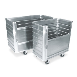Aluminiowy wózek skrzyniowy z opuszczaną do połowy ścianą, 355 l