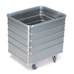 Aluminiowy wózek skrzyniowy z pełną ścianą, pojemność 223 l, z pokrywą