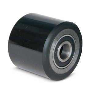 rolki wideł cowy Ameise® typ ACY20/25, BF3, BF, Delta, BASIC typ DF25, Tandem, PU, Ø x szerokość 80 x 70 mm, czarny