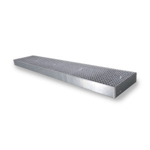 Płaska wanna ociekowa ze stali, udźwig 6 500 kg/m², wys. x szer. x gł. 118 x 500 x 2500 mm
