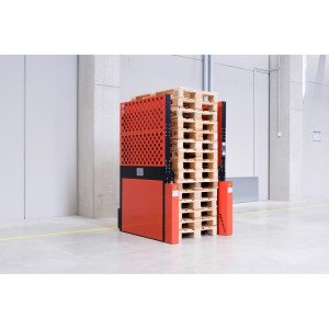 Hagenauer+Denk magazyn palet PalServer Universal, 15 palet, szer. x dł. 1000 x 1200 mm, krwisto-pomarańczowy