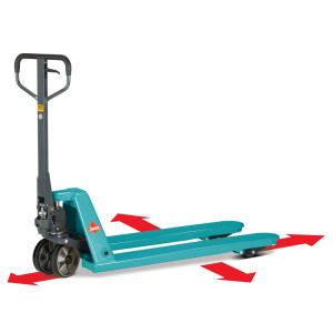 BESTSELLER 4-kierunkowy ręczny wózek paletowy Ameise® PTM 2.5, udźwig 2500 kg, długość wideł 1150 mm, poliuretan