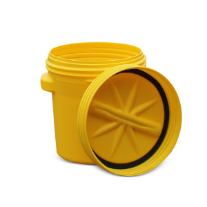 Bezpieczna beczka z HDPE, dopuszczenie ONZ, z przykręcaną pokrywą i 2 uchwytami, 77 l