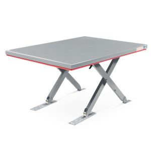 Płaski stół podnośny nożycowy FLEXLIFT, zamknięty, udźwig 600 kg, platforma 1400 x 900 mm, 400 V