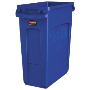 Pojemnik na surowce wtórne Rubbermaid® Slim Jim® z kanałami wentylacyjnymi, 60 l, niebieski