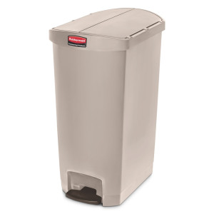 Pojemnik na odpady z pedałem Rubbermaid Slim Jim®, pedał na wąskiej stronie, tworzywo sztuczne, 68 l, kolor beżowy