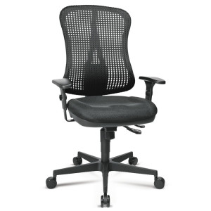 Krzesło biurowe obrotowe Topstar® Head Point SY, siedzisko z muldą, kolor czarny/czarny