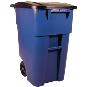 Pojemnik na kółkach BRUTE® wraz z pokrywą, 189,3 l, kolor niebieski