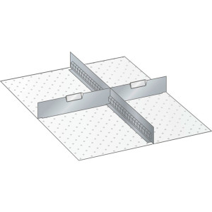 Zestaw ścianek szczelinowych i płyt rozdzielających LISTA 27x36E, (szer. x gł.) 459 x 612 mm, 1 ścianka szczelinowa, 2 płyty rozdzielające, do wysokości przodu 200 mm