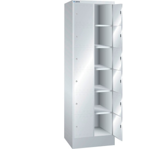 Szafa ze schowkami LISTA, (szer. x gł. x wys.) 610 x 500 x 1995 mm, 2 x 6 schowków, zamek cylindryczny
