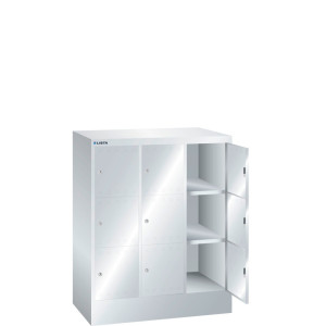Szafa ze schowkami LISTA, (szer. x gł. x wys.) 905 x 500 x 1095 mm, 3 x 3 schowki, zamek cylindryczny