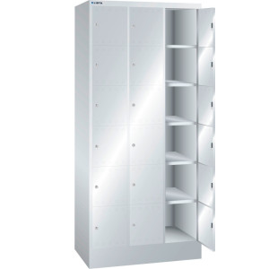 Szafa ze schowkami LISTA, (szer. x gł. x wys.) 905 x 500 x 1995 mm, 3 x 6 schowków zamek cylindryczny