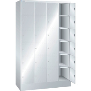 Szafa ze schowkami LISTA, (szer. x gł. x wys.) 1200 x 500 x 1995 mm, 4 x 6 schowków zamek cylindryczny