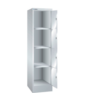 Szafa ze schowkami LISTA, (szer. x gł. x wys.) 415 x 500 x 1795 mm, 1 x 4 schowki zamek cylindryczny