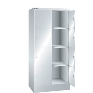 Szafa ze schowkami LISTA, (szer. x gł. x wys.) 810 x 500 x 1795 mm, 2 x 4 schowki, zamek cylindryczny