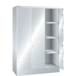 Szafa ze schowkami LISTA, (szer. x gł. x wys.) 1205 x 500 x 1795 mm, 3 x 4 schowki, zamek cylindryczny