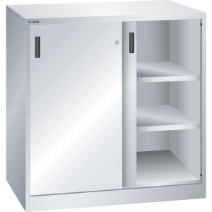 Szafka dostawna LISTA z drzwiami przesuwnymi (szer. x gł. x wys.) 1000 x 500 x 1000 mm, 2 regulowane półki, jasnoszary