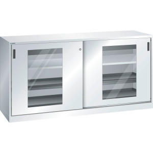 Szafa narzędziowa LISTA, (szer. x gł. x wys.) 2000 x 580 x 1000 mm, 4 wysuwane tace, 2 szuflady, jasnoszara