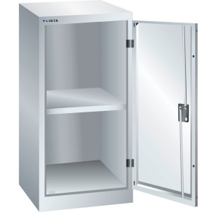 Szafa dostawna LISTA, (szer. x gł. x wys.) 500 x 500 x 1000 mm, 1 regulowana półka, jasnoszary, CODE Lock