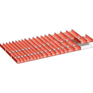Zestaw zagłębień (niecek) LISTA 54x27E, (szer. x gł. x wys.) 918 x 459 x 75 mm, 58 cz.