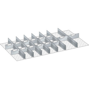 Zestaw ścianek szczelinowych i płyt rozdzielających LISTA 54x27E, (szer. x gł.) 918 x 459 mm, 7 ścianek szczelinowych, 14 płyt rozdzielających, do wysokości przodu 100mm