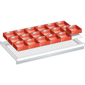 Zestaw skrzynek do pojemników LISTA 54x27E (szer. x gł. x wys.) 918 x 459 x 50 mm, 18 cz.