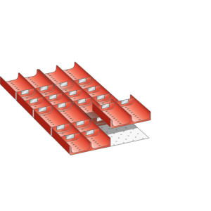 Zestaw zagłębień (niecek) LISTA 18x36E, (szer. x gł. x wys.) 306 x 612 x 50 mm, 28 cz.