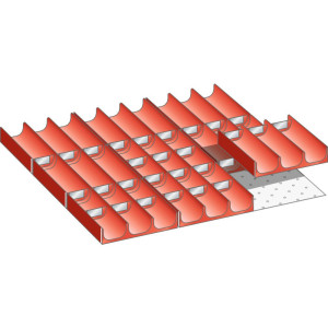 Zestaw zagłębień (niecek) LISTA 27x27E, (szer. x gł. x wys.) 459 x 459 x 50 mm, 39 cz.