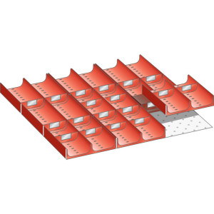 Zestaw zagłębień (niecek) LISTA 27x27E, (szer. x gł. x wys.) 459 x 459 x 50 mm, 29 cz.