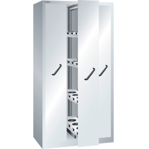 Szafa z wysuwem pionowym LISTA, (szer. x gł. x wys.) 1000 x 695 x 1950 mm, z przednimi osłonami, 3 szuflady, KEY Lock