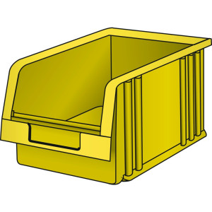 Pojemnik z otwartym frontem LISTA, wys. x szer. x głęb. 125 x 149 x 231 mm, rozmiar 4, żółty