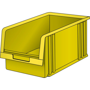 Pojemnik z otwartym frontem LISTA, wys. x szer. x głęb. 198 x 210 x 343 mm, rozmiar 5, żółty