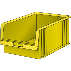 Pojemnik z otwartym frontem LISTA, wys. x szer. x głęb. 199 x 311 x 492 mm, rozmiar 6, żółty