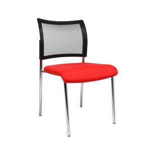 Krzesło dla gości Topstar® Classic z oparciem siatkowym + stelaż 4-nożny, czerwone