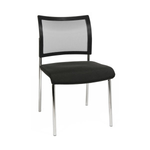 Krzesło dla gości Topstar® Classic z oparciem siatkowym + stelaż 4-nożny, czarne