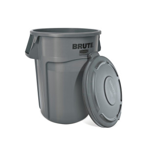 Pojemnik uniwersalny Rubbermaid®, tworzywo sztuczne, okrągły, 121 l, szary