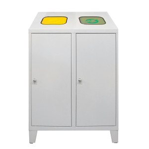 Pojemnik na odpadki do recyklingu HEMMDAL Duo, z 2 pojemnikami wewnętrznymi, po 120 litrów każdy