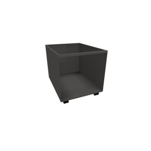 Pojemnik z wkładem z tworzywa sztucznego, mobilny, wys. x szer. x głęb. 525 x 500 x 650 mm, szary antracyt