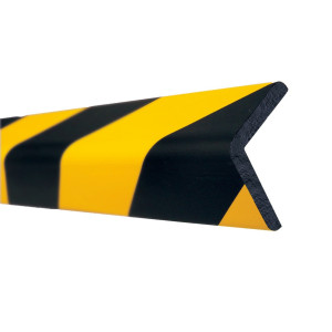 Ochrona przed uderzeniami do krawędzi MORAVIA, kształt kątowy, szpiczasty, samoprzylepna, wys. x szer. 60 x 60 mm, długość 1 m