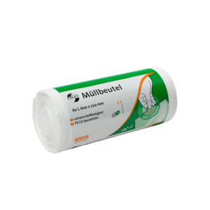 Worek na śmieci DEISS FIRST PLUS, 60 l, 600 x 720 mm, LDPE, 50 szt./rolka, 20 rolek/opakowanie